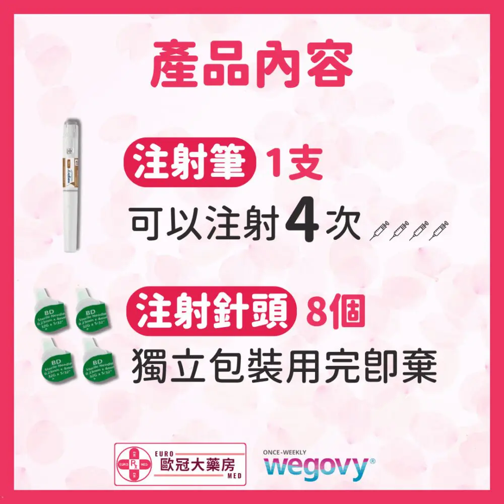 【諾和NOVO減肥筆 ┃ 維秀美 ┃ 香港行貨】WEGOVY FLEXTOUCH SOLUTION FOR INJECTION
