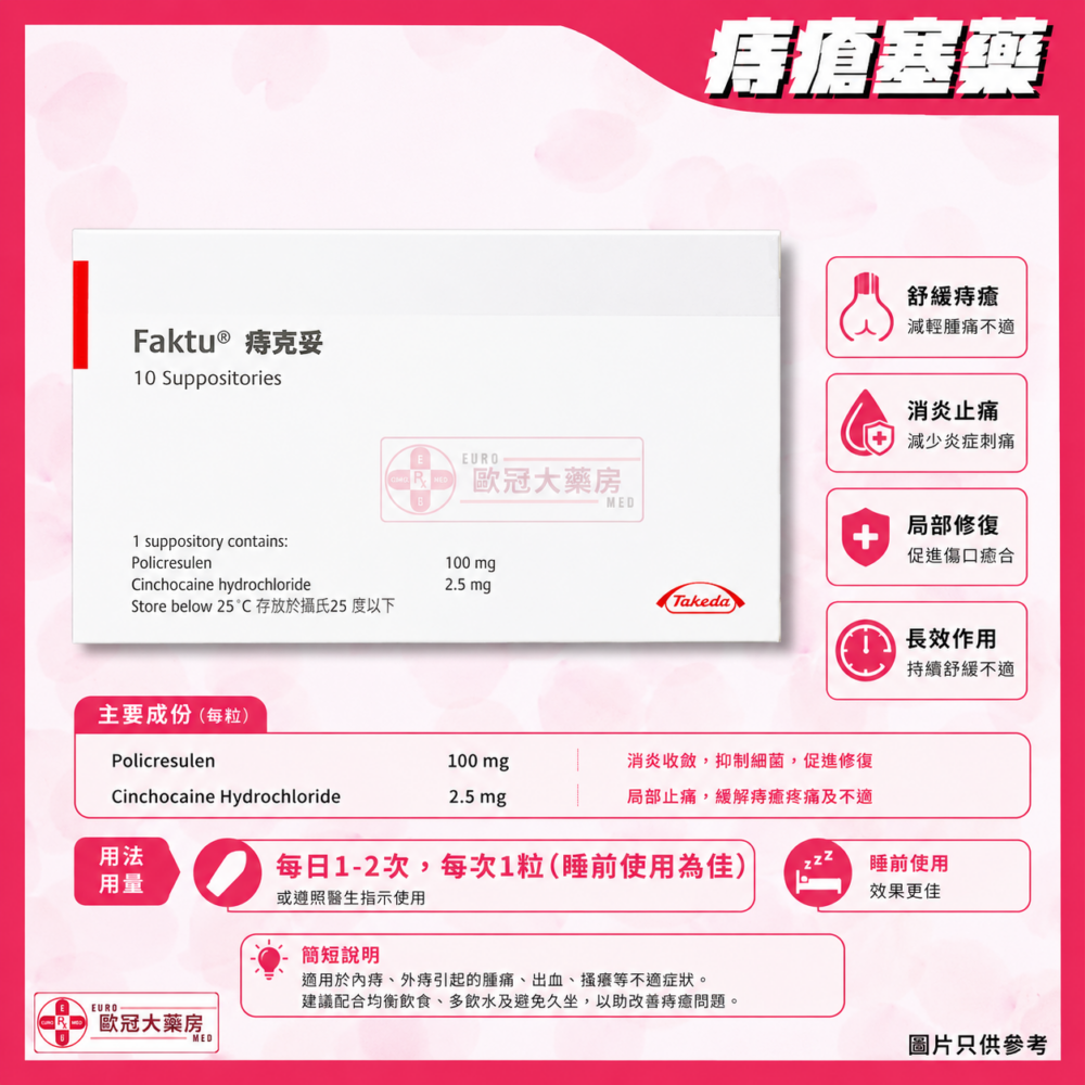 痔克妥 塞藥 Faktu Suppositories (HK-13831)