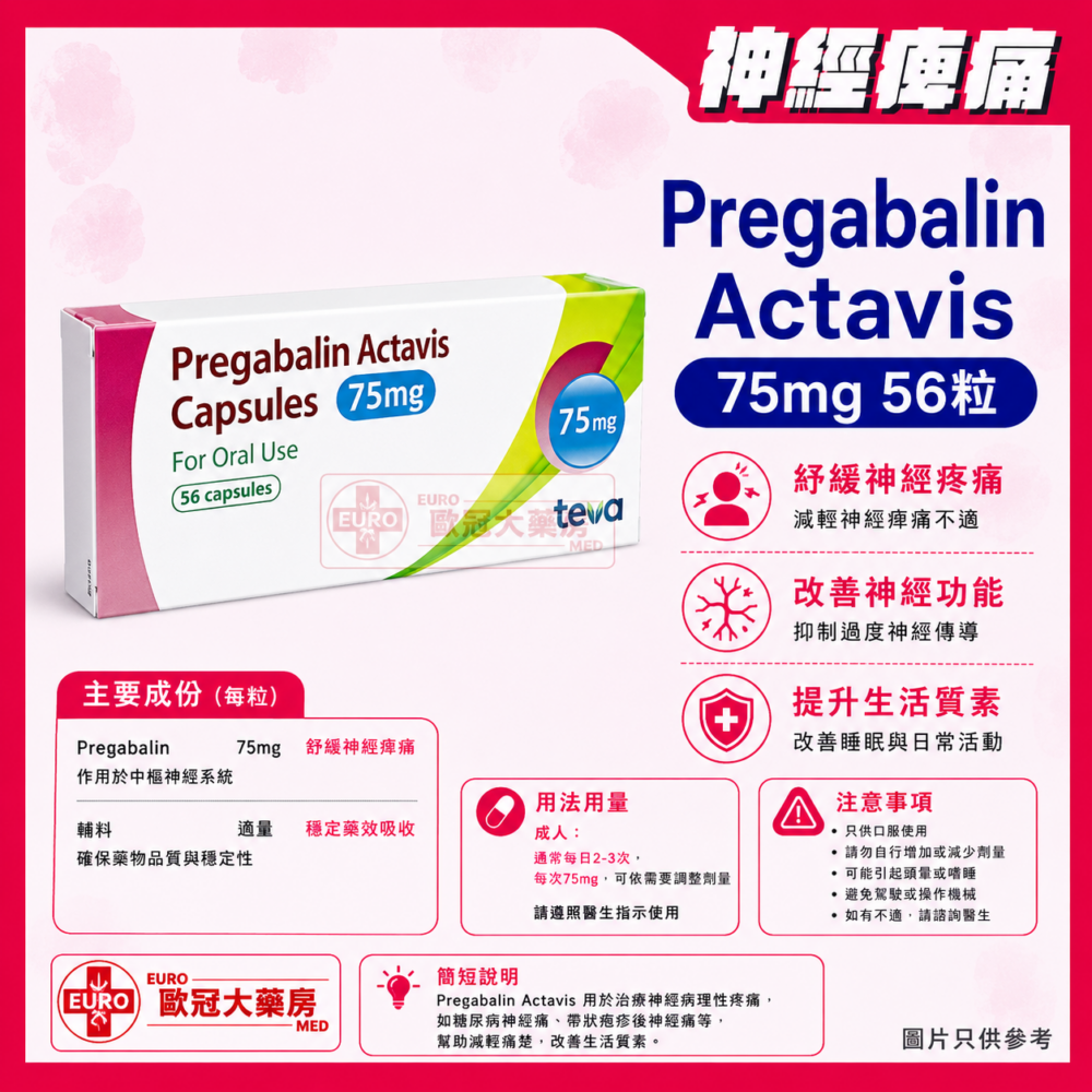 Pregabalin Actavis 75mg Capsules (HK-66242)