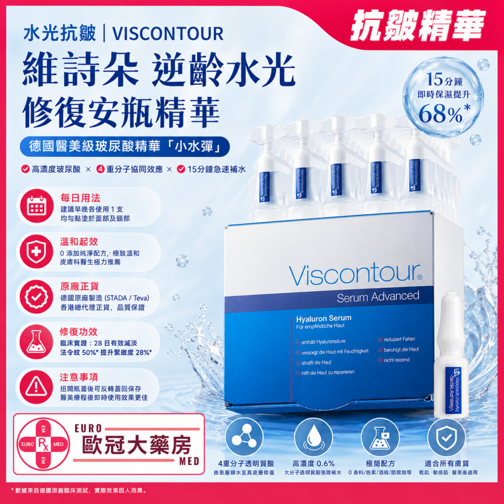 德國 維詩朵 逆齡水光 修復安瓶精華 VISCONTOUR Serum Advanced 1ml 30s
