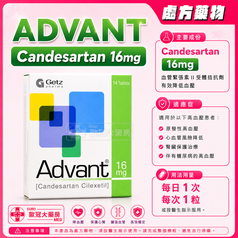 ADVANT (Candesartan) 16mg Tablet (HK-57505) ADVANT (Candesartan) 16mg Tablet (HK-57505)
