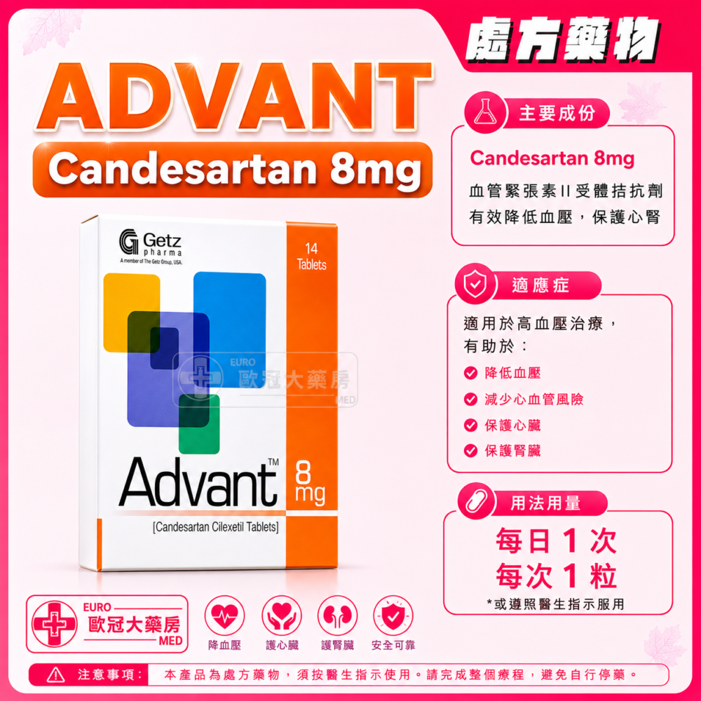 ADVANT (Candesartan) 8mg Tablet (HK-58216) ADVANT (Candesartan) 8mg Tablet (HK-58216)