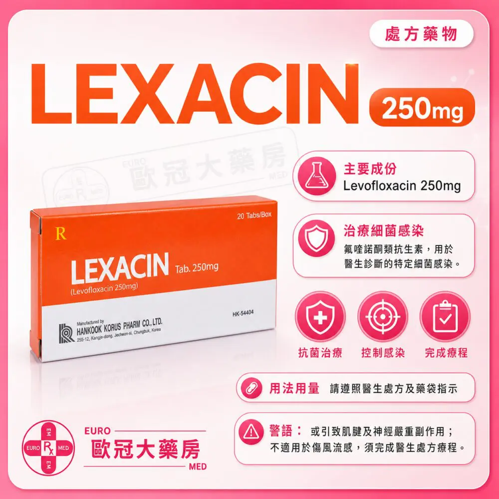 Lexacin (Levofloxacin) 250mg Tablet (HK-60925) Lexacin (Levofloxacin) 250mg Tablet (HK-60925)