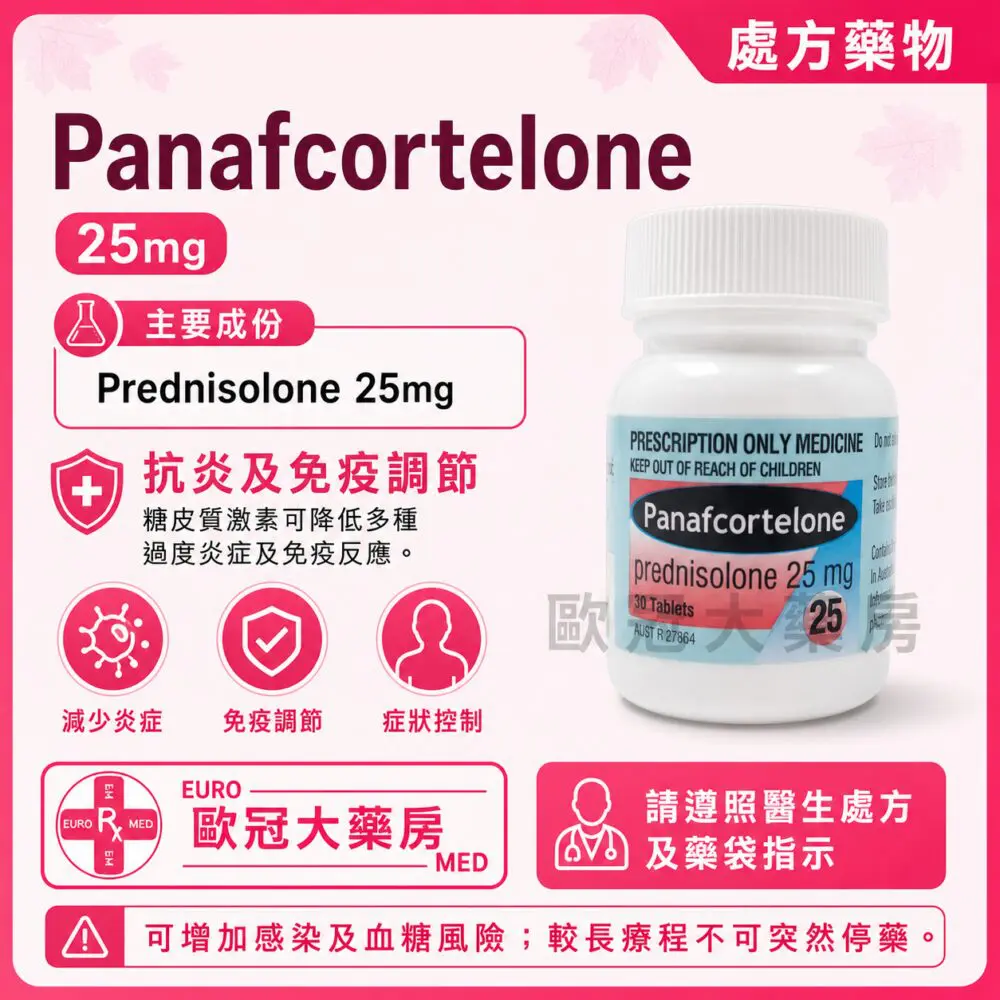 Panafcortelone (Prednisolone) 25mg Tablet 30's (HK-36808) Panafcortelone (Prednisolone) 25mg Tablet 30's (HK-36808)