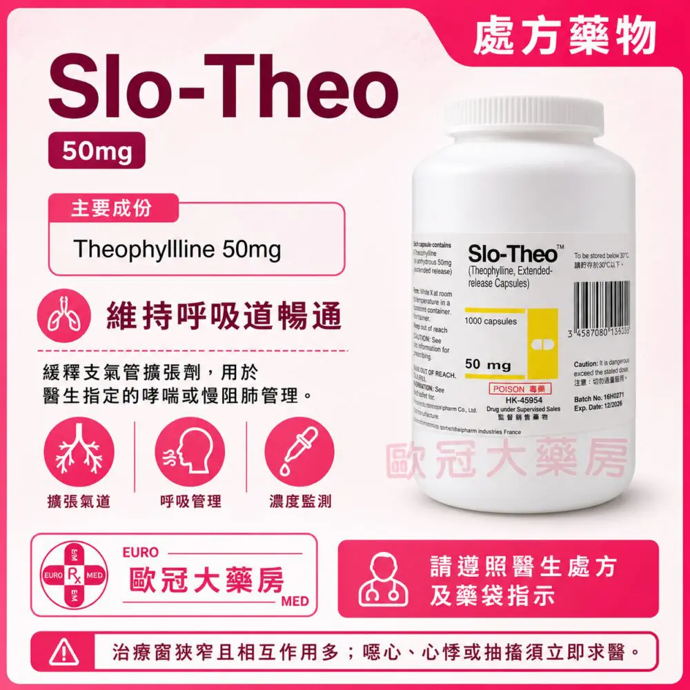 Slo-Theo (Theophylline) 50mg Capsule 1000's (HK-45954)