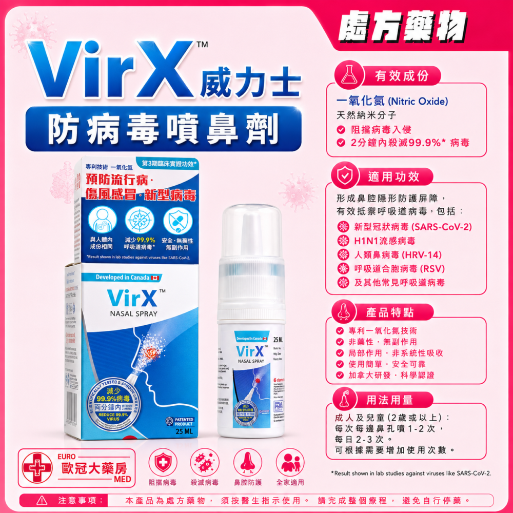 VirX Nasal Spray VirX 威力士 防病毒噴鼻劑 25ml