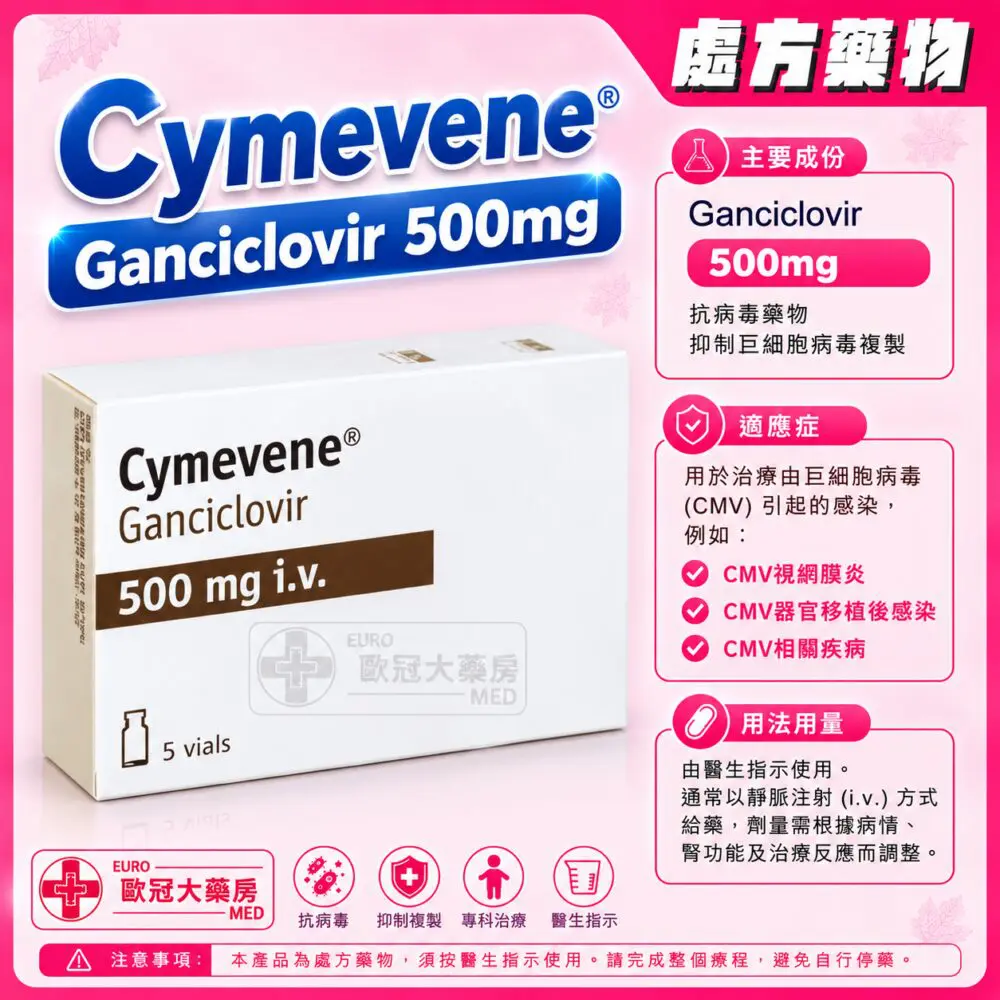 Cymevene (Ganciclovir) 500mg IV Infusion (HK-67939)