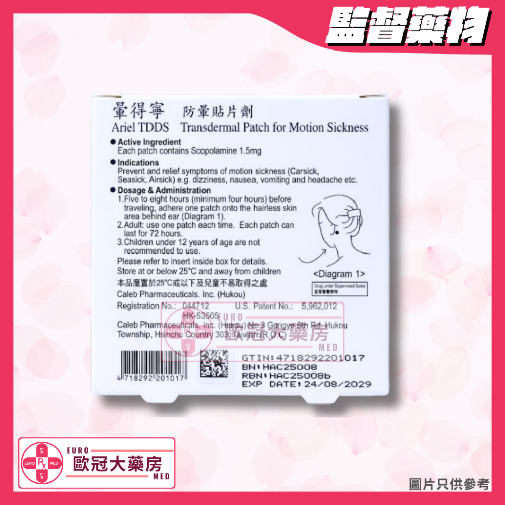 暈得寧 止暈貼 使用說明